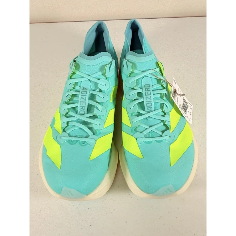 Adidas ADIZERO Takumi SEN 11 Men's Size 14.5 Blue Mint/Yellow/White JQ2813